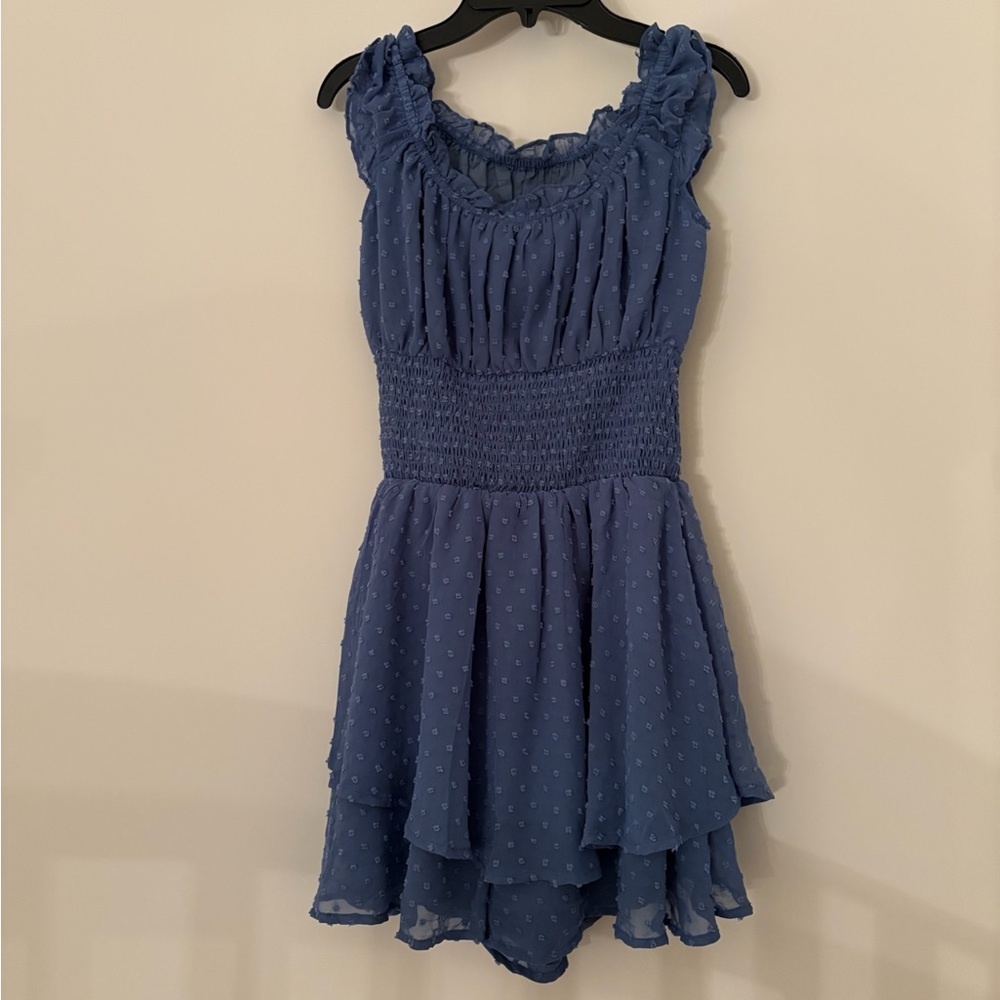 UO Rosie Smocked Tiered Ruffle Romper